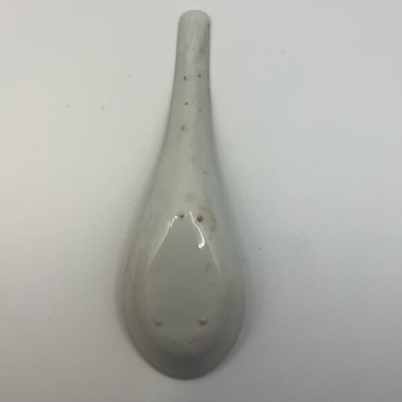 Antique Chinese Export 19th Century Famille Rose Medallion Ceramic Soup Spoon - Picture 8 of 10